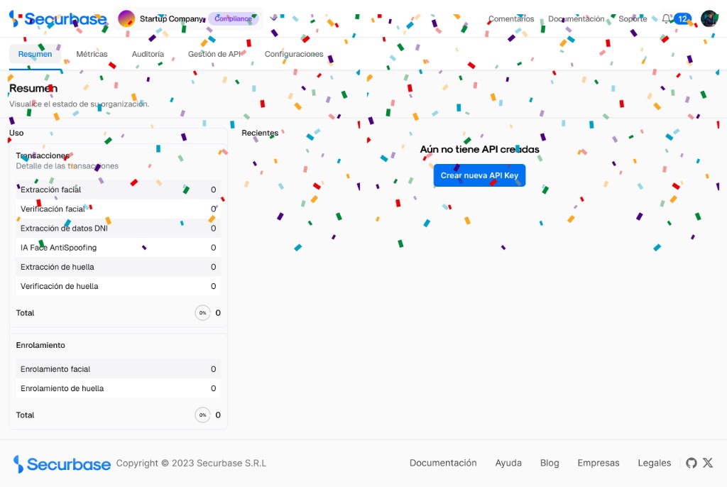 Organization dashboard — organization created successfully